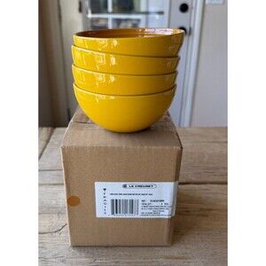 Le Creuset Stoneware Set of 4 11oz Vancouver Snack Bowls Nectar Yellow NEW